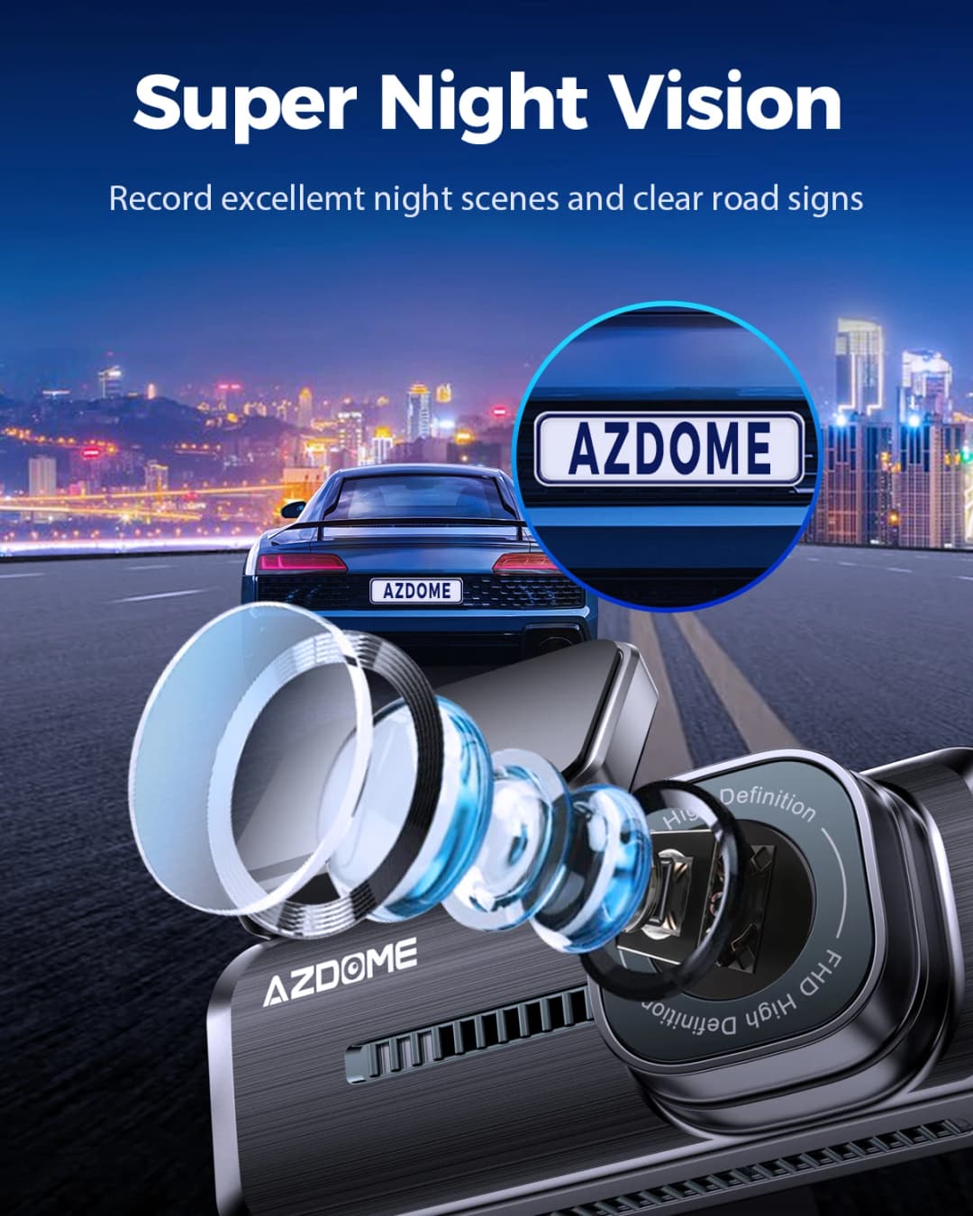 AZDOME M200 Dash Cam English Voice Control 2K Car DVR WiFi Camera for Vehicle Night Vision G-Sensor 24H Parking Monitor - 5