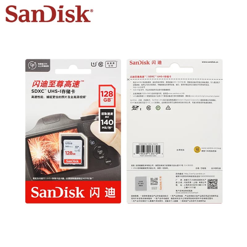 SanDisk Ultra SDHC UHS-I card and SDXC Memory card 32GB 64GB 128GB 256GB Original SD Card for Camera Up to 150Mb/s Flash Card - 4