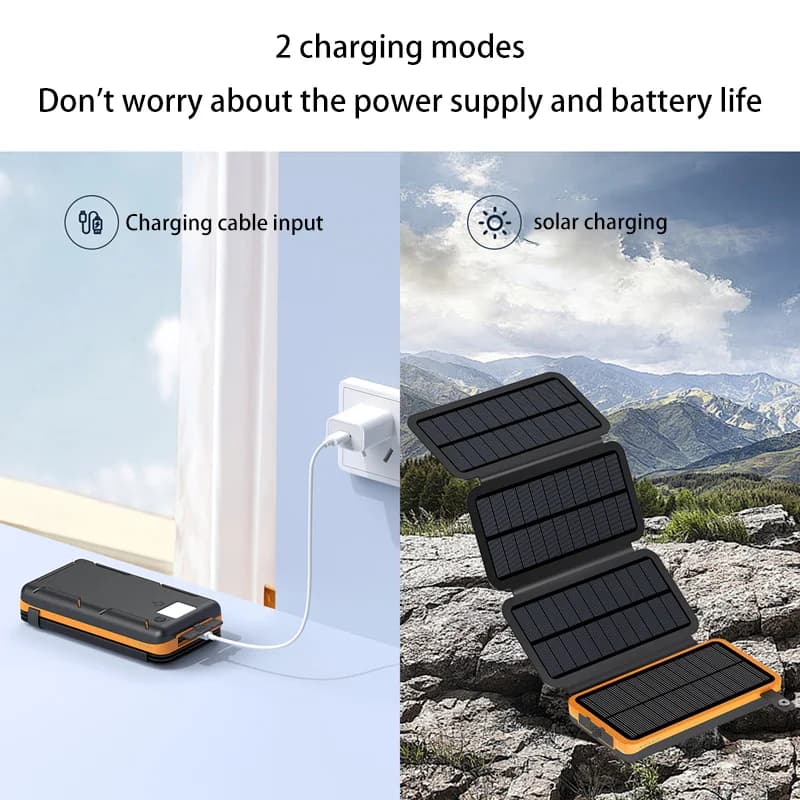 500000mAh Solar Power Bank 120W Large Capacity Super Fast Charging with Flashlight External Battery for iPhone Huawei - 2