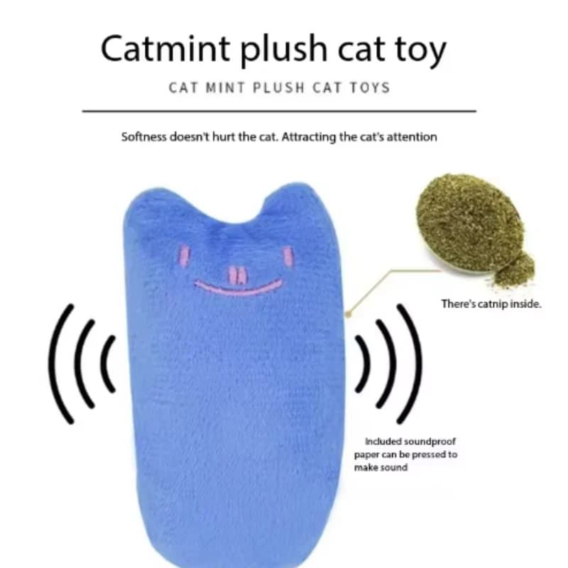 Teeth Grinding Catnip Toys Funny Interactive Plush Cat Toy Pet Kitten Chewing Vocal Toy Claws Thumb Bite Cat mint For Cats - 6