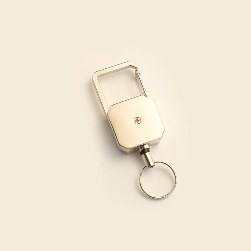 Retractable Key Ring Outdoor Anti-Loss Key Chain D-Shaped Climbing Carabiner Lanyard Easy-Pull Buckle Highly Elastic Key Ring - 3