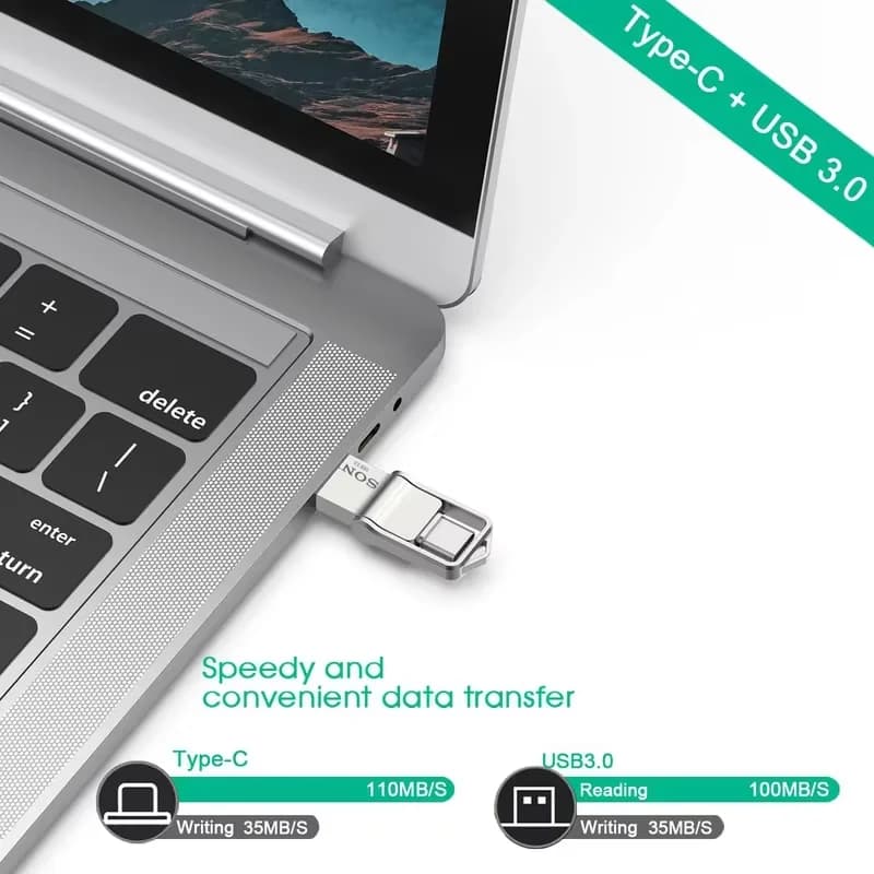 سوني ميتال ميني بن درايف يو اس بي تايب-سي او تي جي 2 تيرا بايت/1 تيرا بايت/512 جيجا بايت/256 جيجا بايت نقل فائق السرعة ذاكرة بحجم الجيب للهاتف - 4