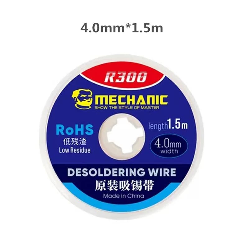 MECHANIC R300 1.0 1.5 2.0 2.5 3.0 3.5 4.0mm Powerful Solder Wick Low Residue Desoldering Wire Tin Absorption Tape - 2