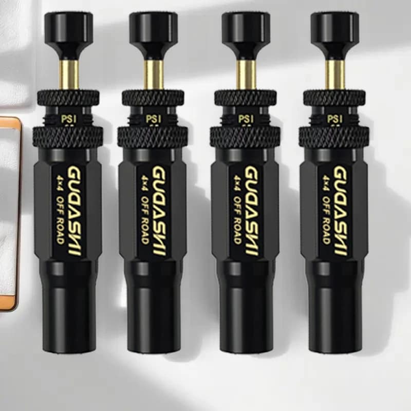 4pcs Tire Pressure Reduction Kit 10-30 PSI/0.7-2.1 BAR Auto-Stop Deflator Valve Set for Offroad Motorcycle SUV and Truck Tires - 6