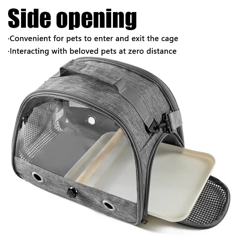 Bird Travel Carrier Portable Transport Bird Cage With Tray Small Pet Multi-functional Parrot Bird Bag Outdoor Cat Carrier - 6