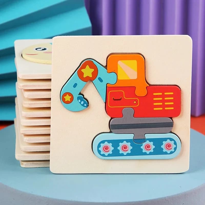 أحجية خشبية مونتيسوري حيوانات كرتونية ملونة ألعاب تعليمية تانجرام أحجية خشبية إدراكية هدية للأطفال - 2