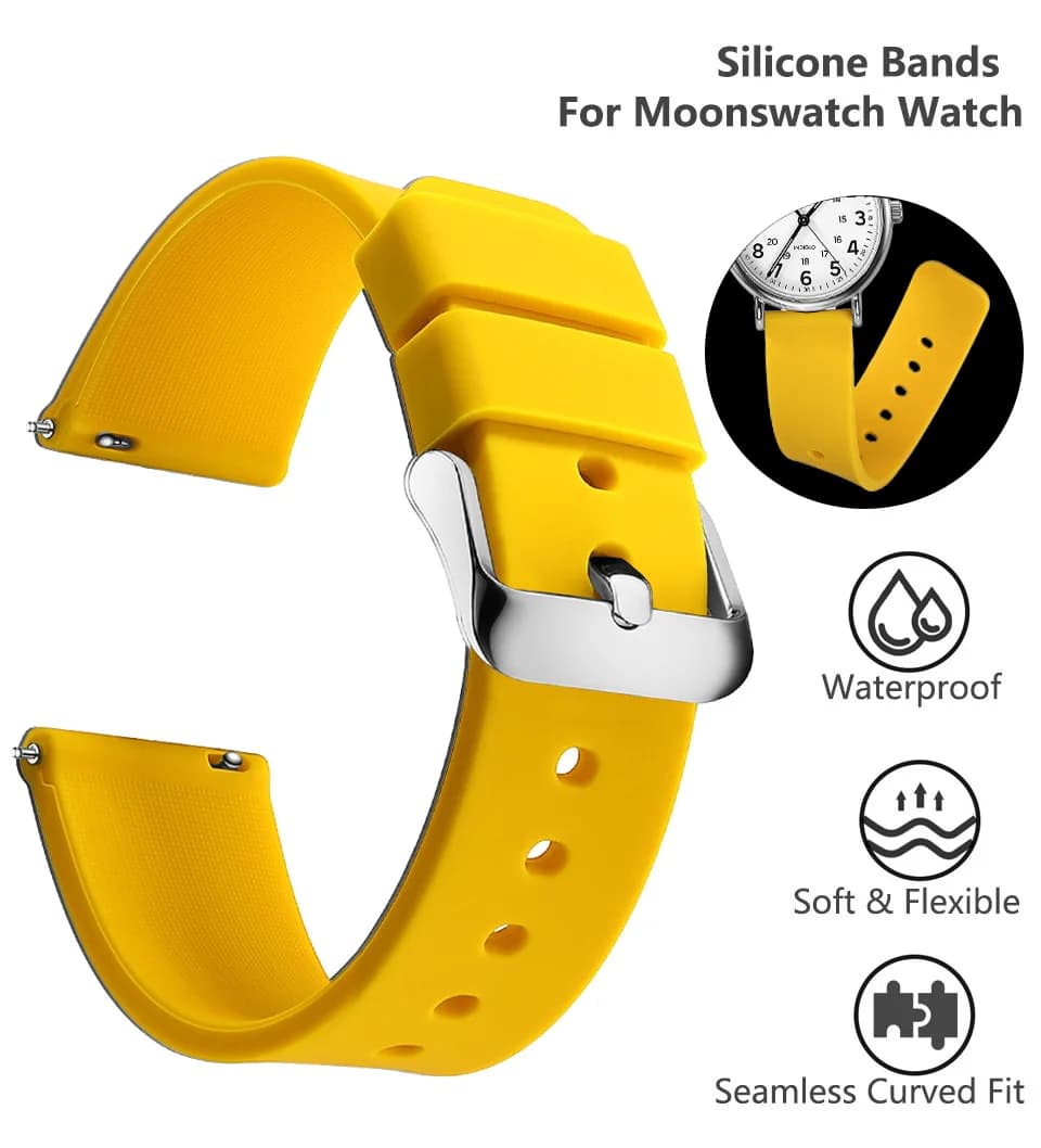 Silicone Watch Bands 14/16/18/19/20/21/22/24 mm Soft Quick Release Rubber Watch Bands Samsung Galaxy, Garmin Huawei Watch Straps - 4