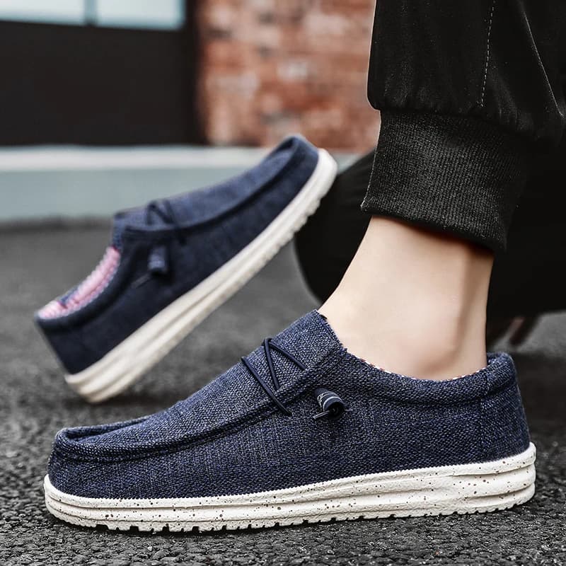 Men Shoes Casual Canvas Loafers Shoes Light Breathable Flats Leisure Male Vulcanized Shoes Walking Sneakers Plus Size 39-46 - 4