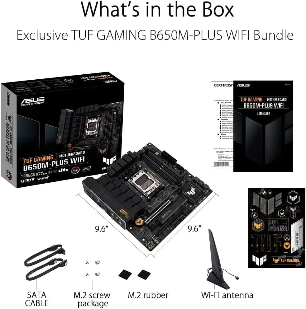 ASUS TUF GAMING B650M PLUS WIFI New AMD B650 Motherboard Socket AM5 Support 7800X3D/7500F/9600X/9800X3D DDR5 mATX 24.4×24.4cm - 4