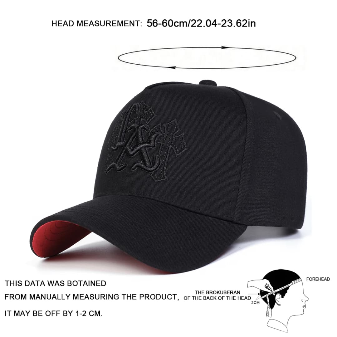 Unisex LA Letter Cross Embroidery Baseball Caps Spring and Autumn Outdoor Adjustable Casual Hats Sunscreen Hat Sports Cap - 2