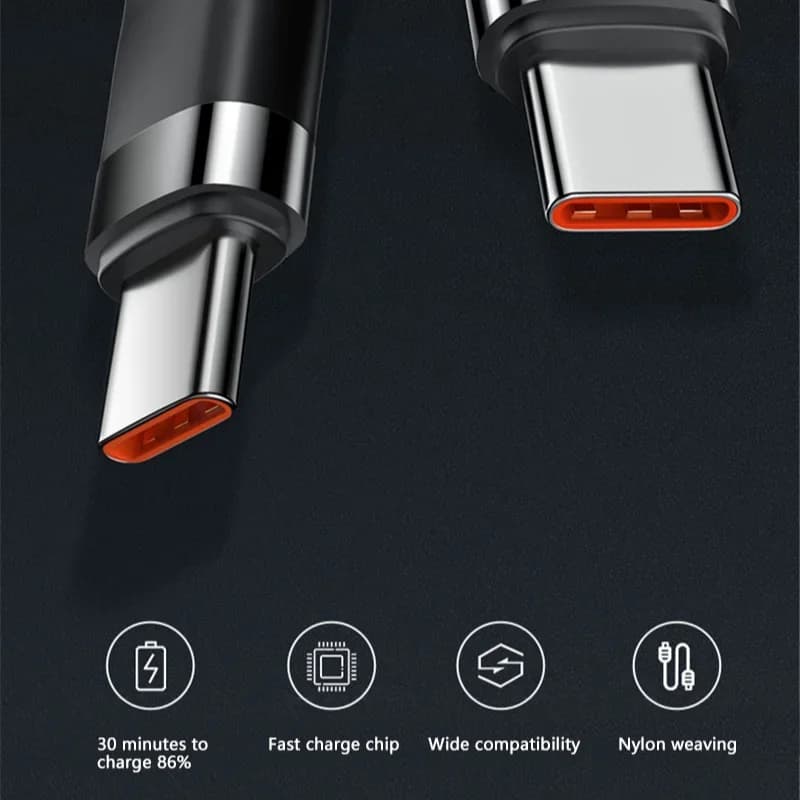 شاحن سريع 120 وات PD شحن سريع عالي الجودة USB C إلى USB نوع C كابل آيفون Xiaomi 15 Plus Pro Max Samsung S24 - 4