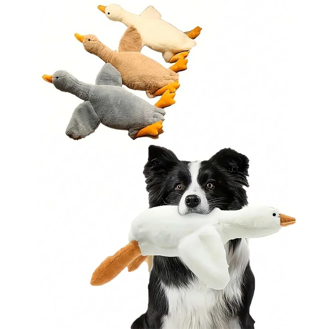 A Set of Soft Duck Plush Toys in White/Grey/Brown, Suitable for Cats and Dogs to Play With, Helping Them Play and Expend Energy, Suitable for Small to Medium-Sized Pets (Large Pets May Bite, so They Are Not Recommended for Large Pets). - 3