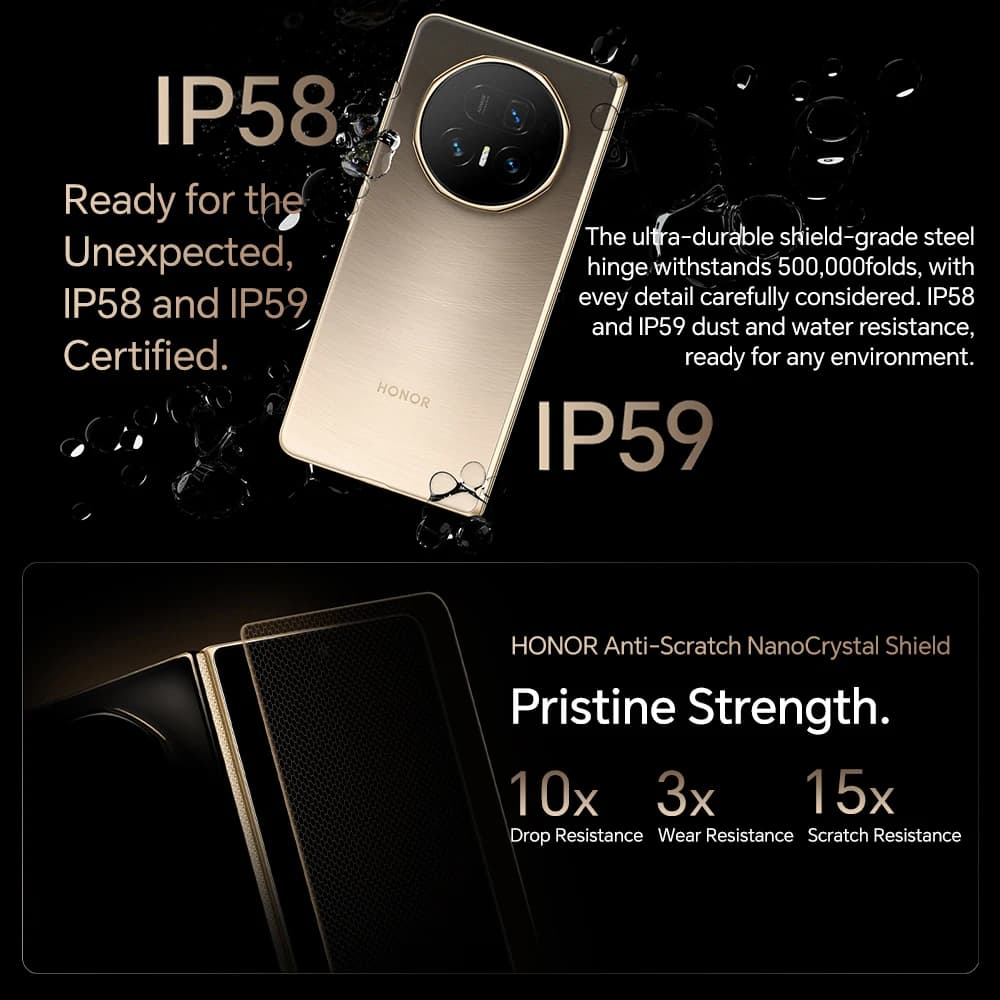 هونر ماجيك V5 نسخة عالمية هاتف ذكي قابل للطي 5G سنابدراجون 8 إيليت شاشة 7.95 بوصة LTPO OLED بطارية 5820 مللي أمبير شحن فائق 66 واط - 6