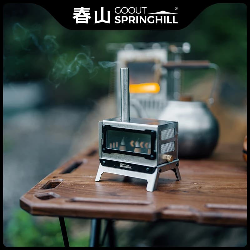 مبخرة صغيرة محمولة من Goout Springhill مبخرة قابلة للطي للسفر والتخييم موقد حطب صغير خارجي موقد طاولة