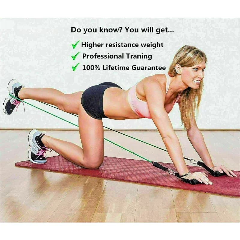 11 قطعة/مجموعة حبل سحب، أربطة مقاومة، معدات لياقة محمولة، حزام كاحل، موسع صدر، رباط تمارين مرن - 3