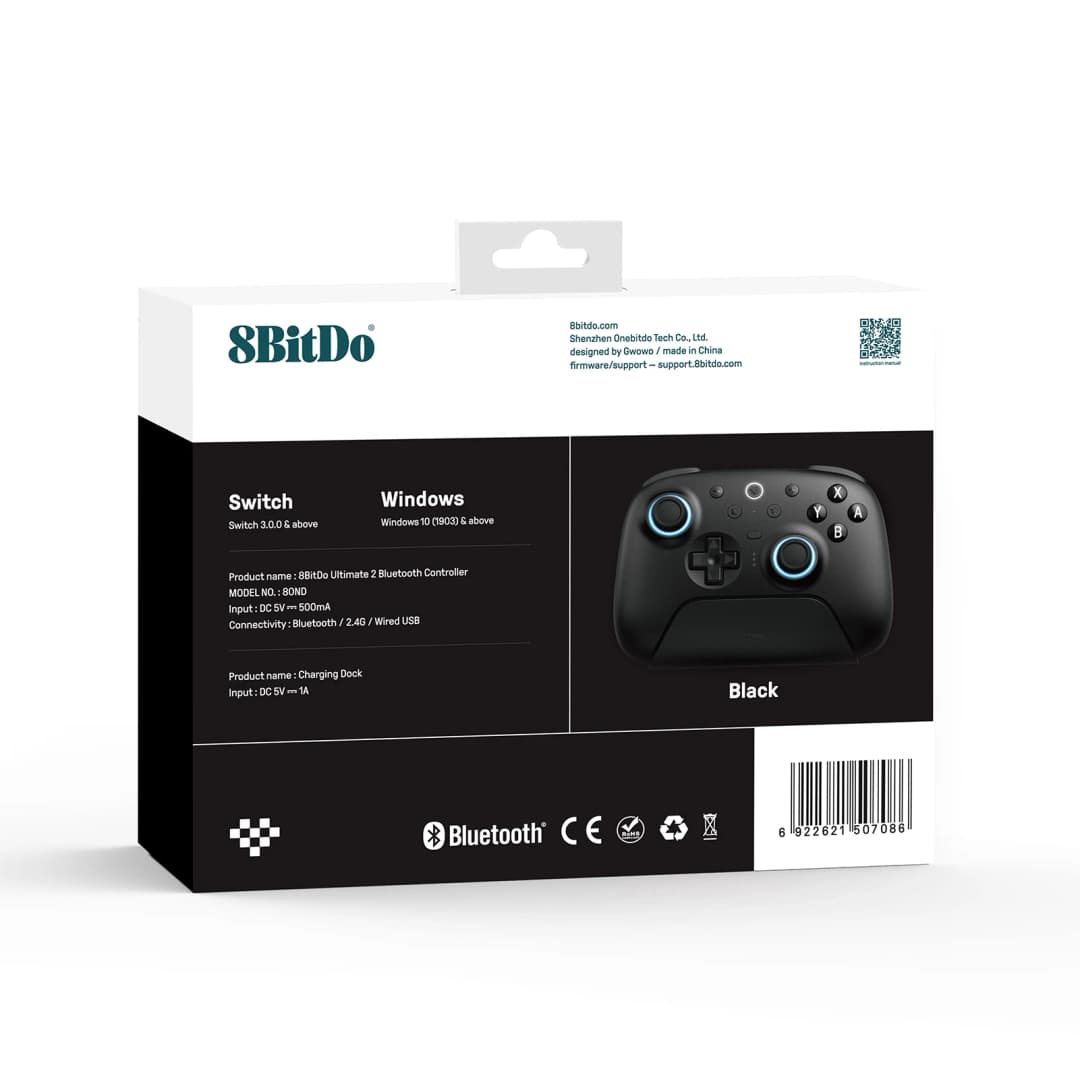 8BitDo Ultimate 2 Bluetooth Gamepad Game Controller with TMR Joysticks & Hall Effect Triggers for Nintendo Switch 2,PC,Windows - 6