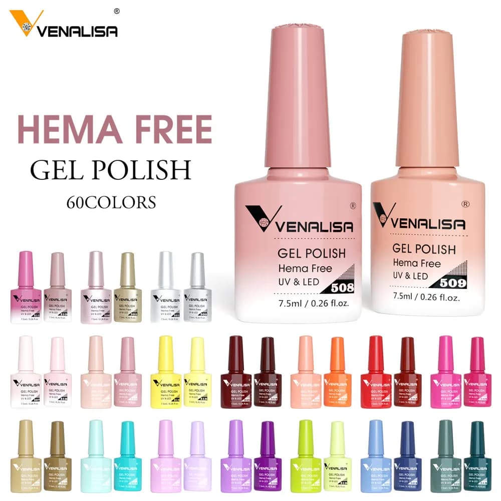 VENALISA VIP5 Nail Gel Polish 7.5ml HEMA/TPO Free Semi Permanent Nail Polish Super Texture Ultra Glossy Long Lasting Top Gel - 3