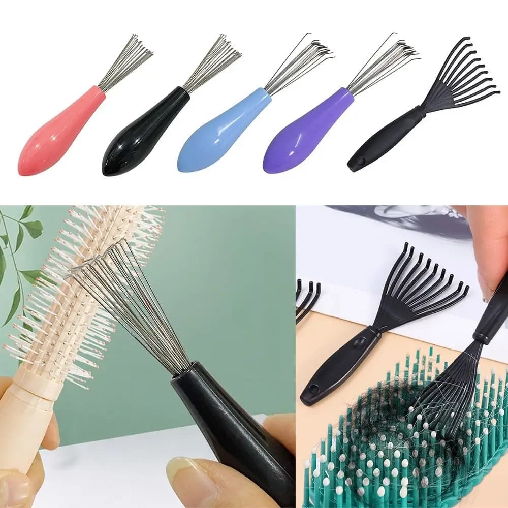 Hand Tool Comb Hair Brush Cleaner Multifunctional Embedded Beauty Tools Comb Cleaning Brush Cleaning Supplies Plastic Handle