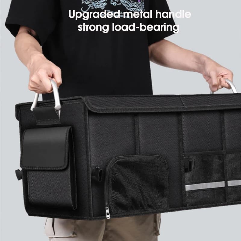 صندوق تخزين صندوق سيارة قابل للطي، قماش أكسفورد مقاوم للماء، سعة 92 لتر، منظم سيارة كبير للتخييم والصيد - 6