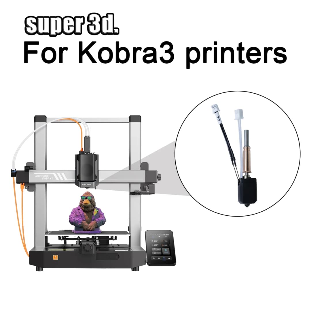 Anycubic Kobra 3 Hotend Upgrade Kobra 3 Combo Hotend Nozzle Thermistor Throat Heater Block For K3 Spare Parts Accesories Hot End - 6