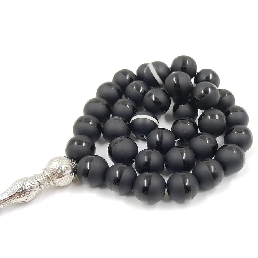 Crystal Tasbih and agates tassel Popular style Black Crystal Muslim prayer beads 33 66 99Misbaha beads Islam Rosary Islamic gift - 3