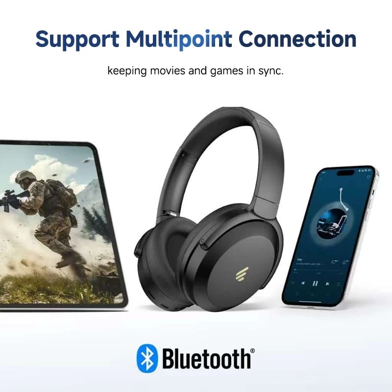 سماعات رأس إديفاير WH700NB برو لاسلكية هايبرد ANC بلوتوث V5.4 هاي-ريز فوق الأذن اتصال متعدد النقاط 56 ساعة تشغيل - 6