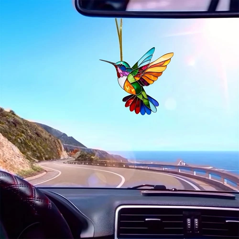 8 سم اكريليك 2D مسطح، قلادة ملونة، معلقة الرياح، رنين الشمس، زينة نافذة المنزل، حلية حديقة، ديكور سيارة - 6