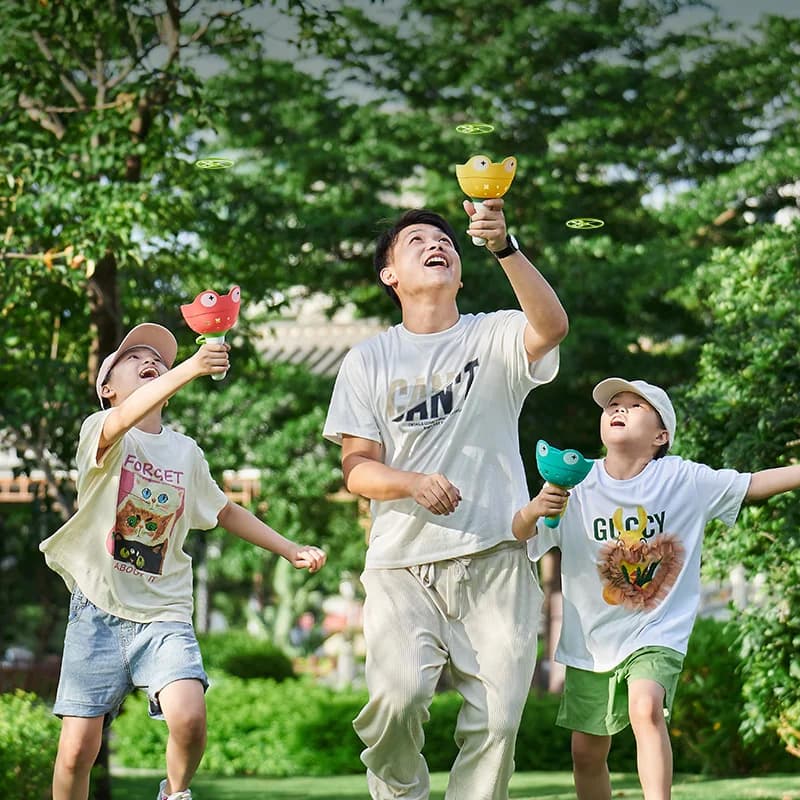 سحب سلسلة الصحن الطائر القرص قاذفة الاطفال ألعاب طائرة رمي الصيد الرياضة في الهواء الطلق المروحة الأطفال حديقة لعبة هدية لصبي - 6