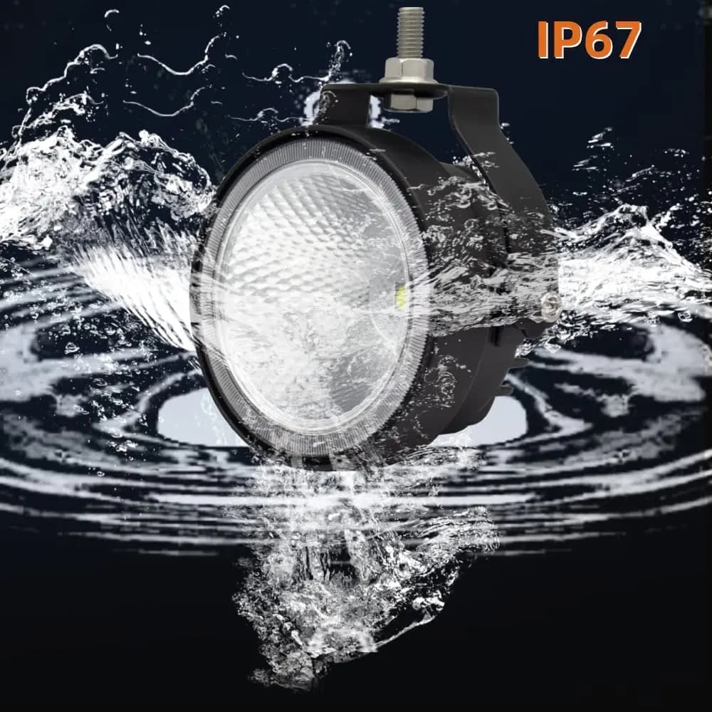 NLpearl 2pcs 12V 24V Led Work Light Offroad 4 Inch Round Spotlights Fog Light For Car ATV Dirt Bike Pickup Truck Boat Motorcycle - 4