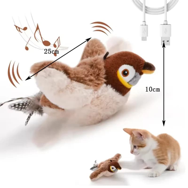 New Simulated Bird Cat Toy Interactive Toys Dog Rechargeable Chirping Flapping Bird(no Flying) Touch Activated Plush Toy Pet - 6