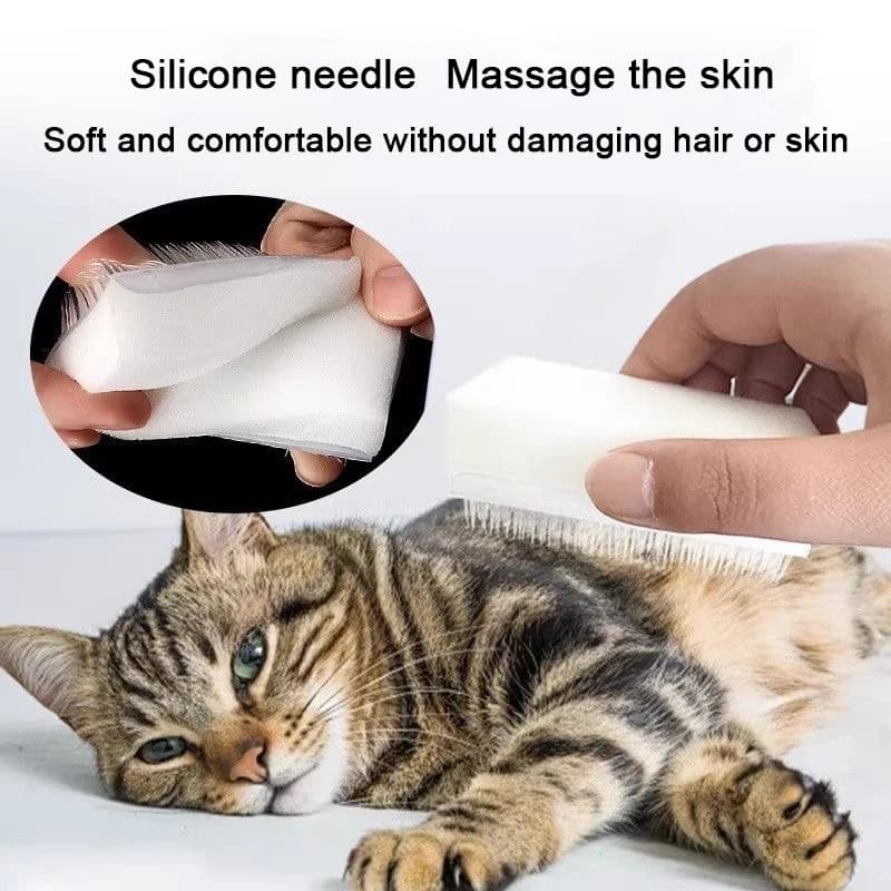 1/5/10PCS Cat Dog Massage Brush Pet Special Brush Multifunctional Dust Removal Sponge Cleaning Brush Simulated Cat Tongue Comb - 3