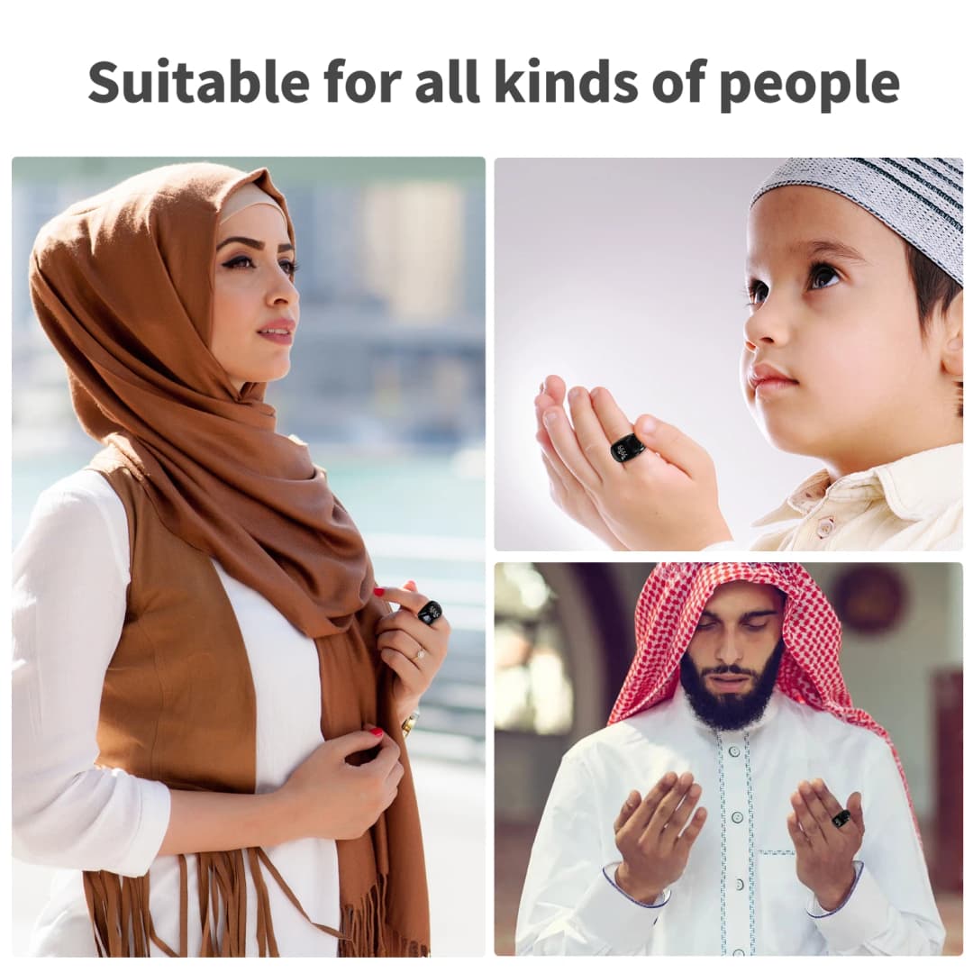 Muslim Gift Ceramics Smart Electronic Zikr Ring Counter Digital Azan Alarm Clock Tasbeeh Tasbih Zikr Ring - 6