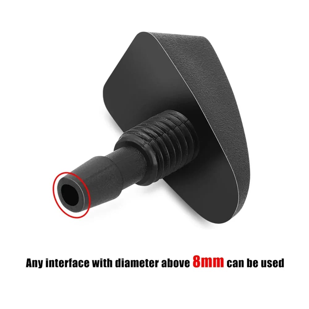 طقم نفاث لغسالة الزجاج الأمامي العالمي من قطعتين، بخاخ قابل للتعديل لتنظيف النوافذ الأمامية بكفاءة - 2