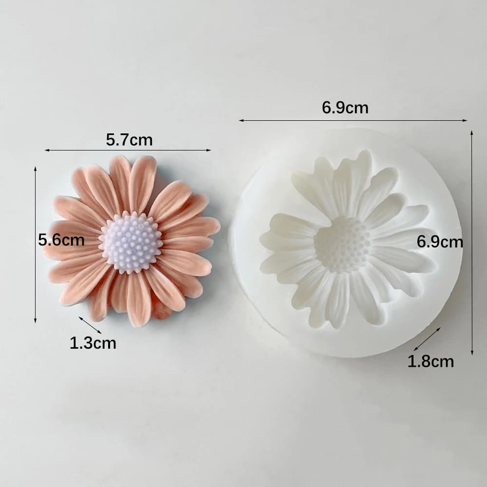 Daisy Candle Mold Silicone Gypsum Aromatherapy Epoxy Scented Resin Soap Flower Handmade for Candle Making Tools Gifts - 6