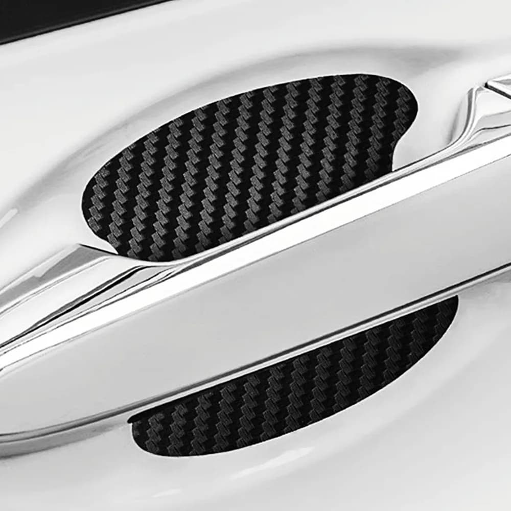 4pcs/Set Universal Car Door Handle Bowl Scratch Protective Sticker Automobiles Door Handle Carbon Fiber Protector Accessories - 3
