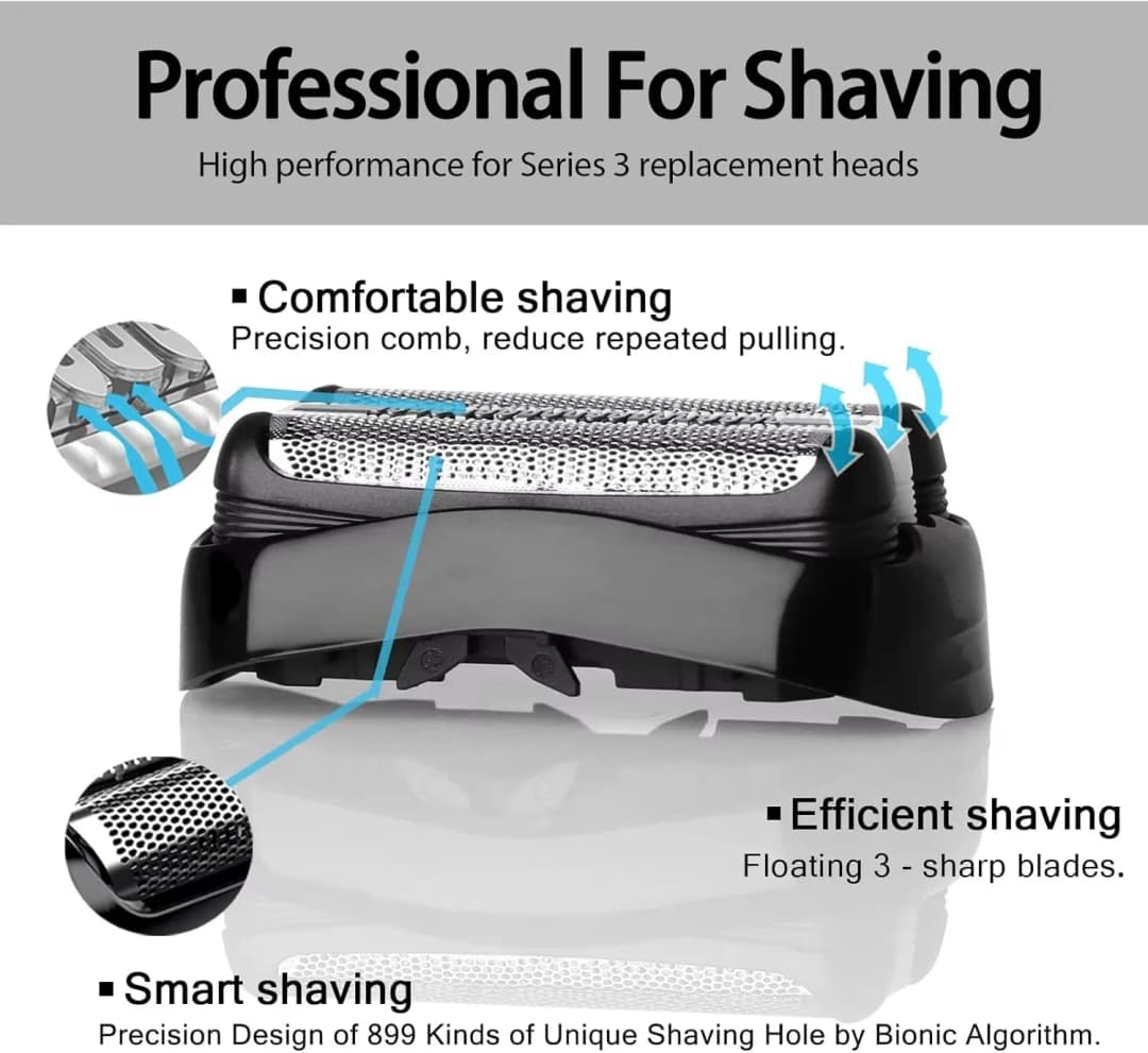 KVIFO 32B Shaver Replacement Head for Braun Series 3 3000s 3010s 3020s 3030s 3040s 300s 301s 310s 320s 330s 340s Electric Shaver - 4