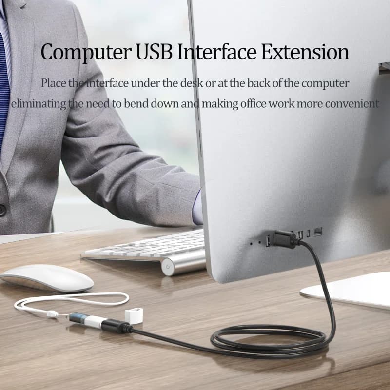 كابل تمديد USB2.0 من CHOSEAL، ذكر إلى أنثى، كابل بيانات USB عالي السرعة، موسع للكمبيوتر ولوحة المفاتيح والطابعة والماوس، بطول 5 متر و3 متر - 5