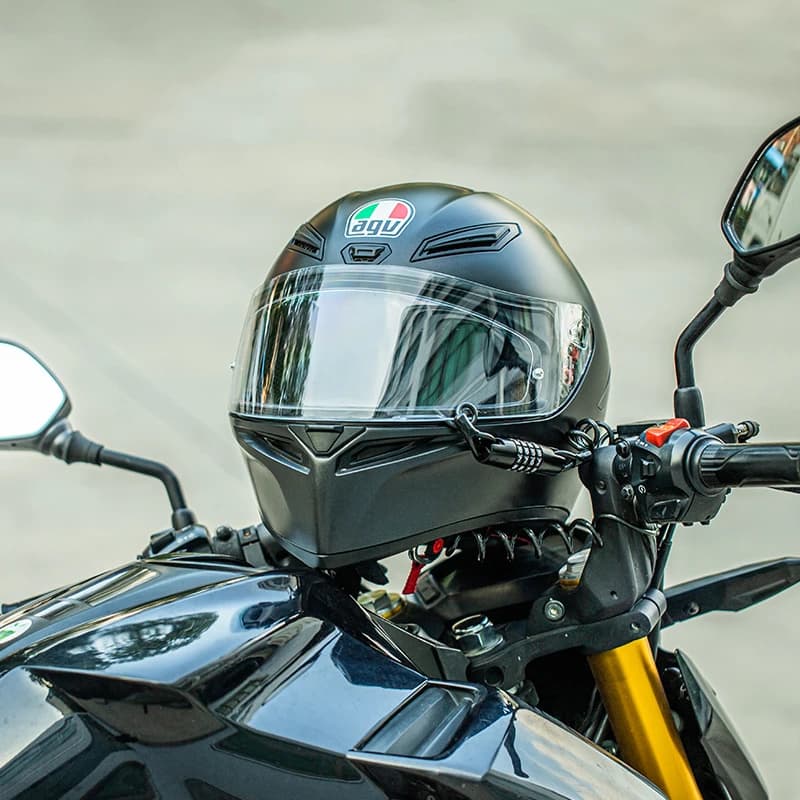 قفل ROCKBROS صغير بكلمة مرور مضاد للسرقة للدراجات، قفل سلك فولاذي متين، قفل خوذة، سلسلة قفل إطار الدراجة، إكسسوارات دراجات - 3