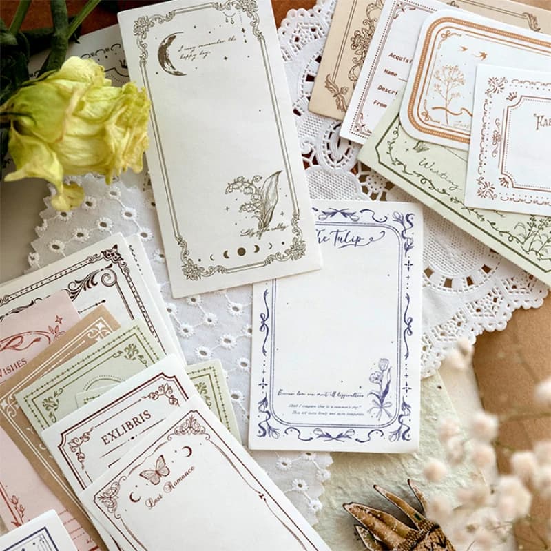 100 قطعة/الحزمة مادة ملاحظات عتيقة ورق قابل للكتابة مثالي لمجلة DIY لوازم القصاصات والقرطاسية - 3