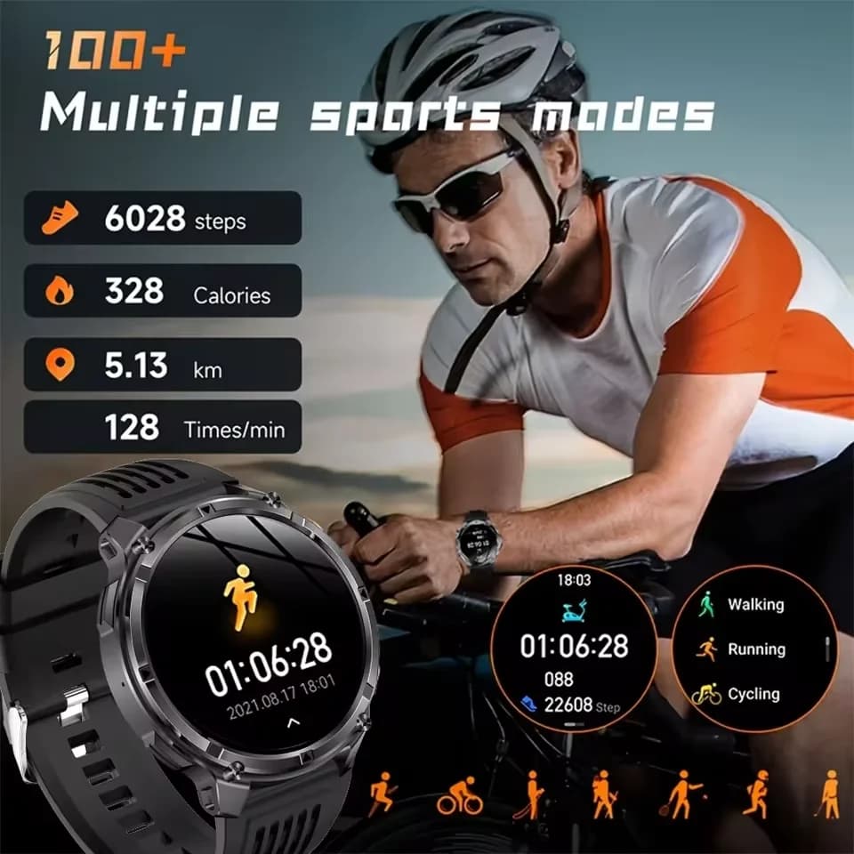 2026 New 1100mah AMOLED Smart Watch Men 170+Sport Fitness LED Flashlight IP69 Waterproof Bluetooth call GPS track Smartwatch iOS - 4
