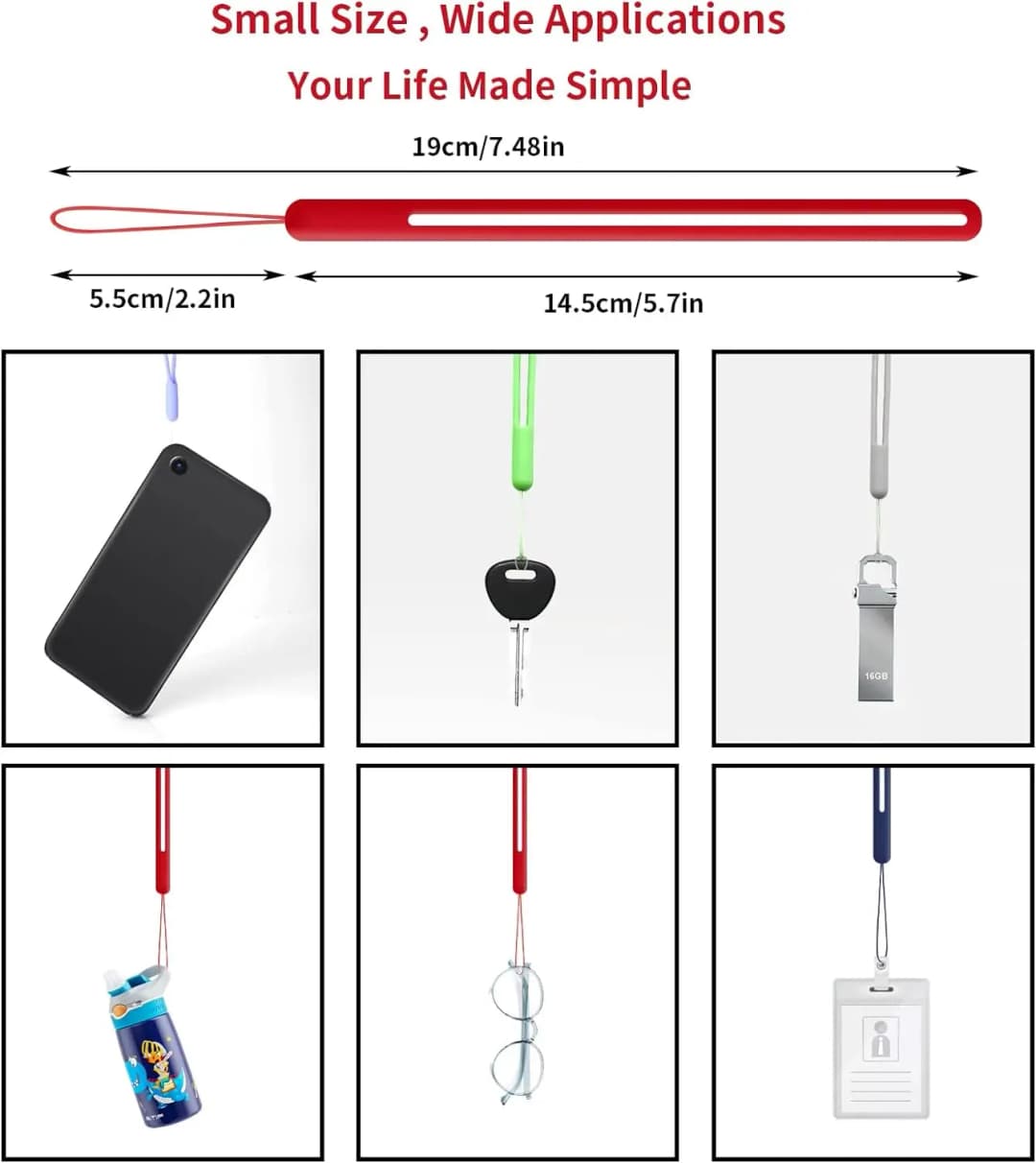 5/1PCS Silicone Wrist Straps Phone Strap Portable Hand Wrist Lanyard Chain ID Card Keys Cord Keychain for Samsung Xiaomi Huawei - 5