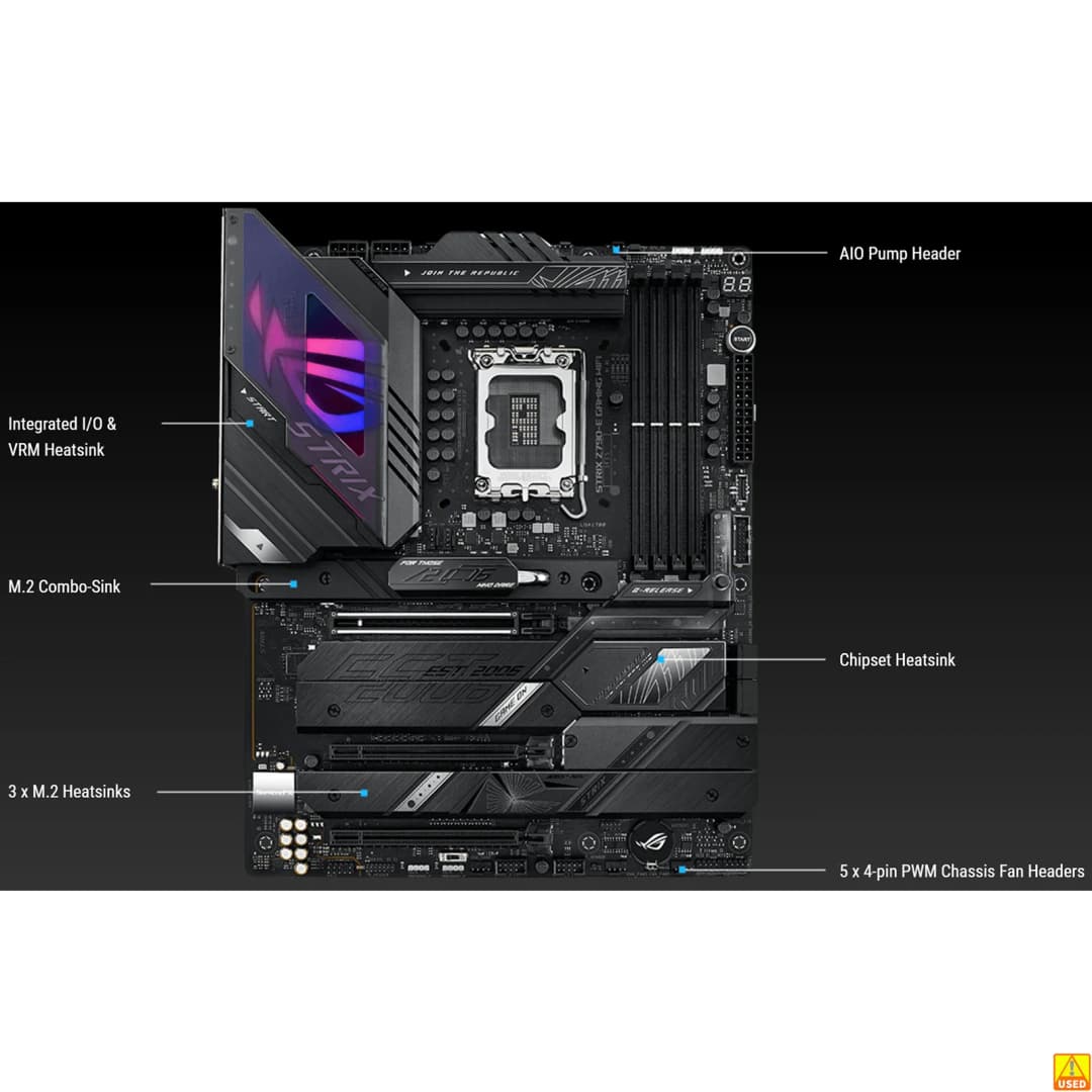 ASUS ROG STRIX Z790-E GAMING WIFI Motherboard Socket LGA1700 CPU DDR5 7800+(OC) MHz Memory Chipset Z790 ATX Mainboard - 3