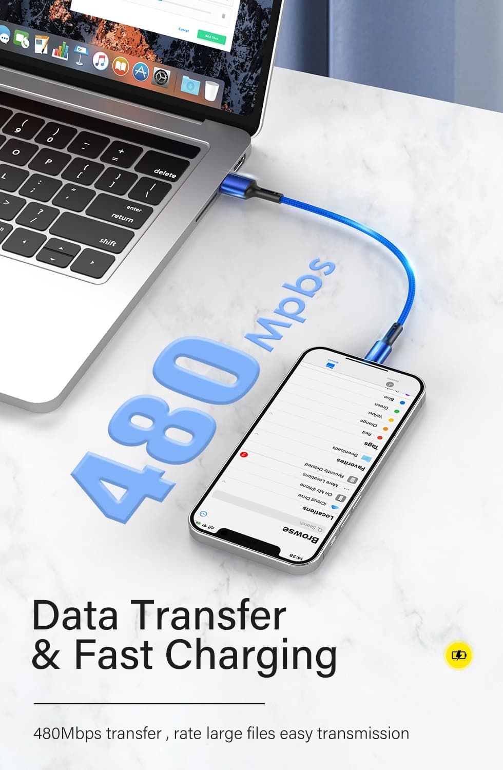 كابل شاحن USB شحن سريع لهواتف آيفون 14 13 12 11 Xs Max Xr X 8 7 6 Plus 5 SE آيباد كابل بيانات طويل 1m 2m - 5