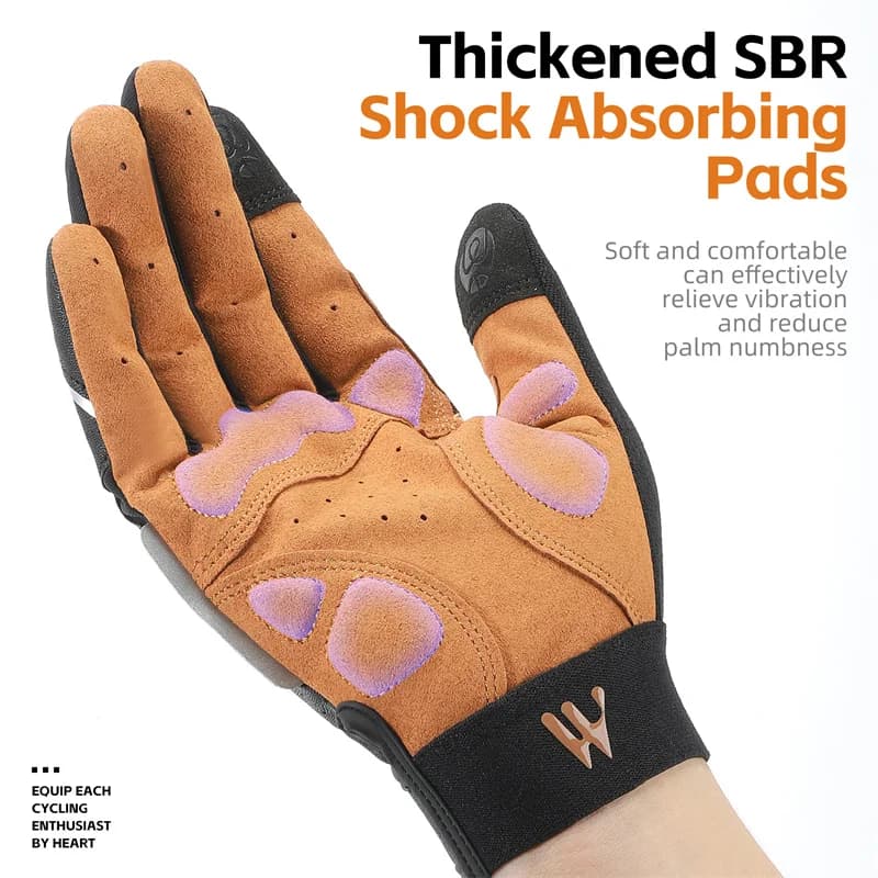 قفازات WEST BIKING لركوب الدراجات قابلة للتنفس قفازات كاملة الأصابع دراجة جبلية قفازات رياضية للرجال والنساء ربيع خريف صالة الألعاب الرياضية قفازات الدراجات النارية - 3