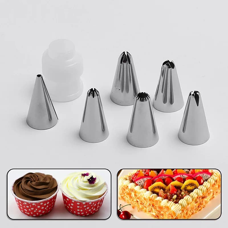 Good 26/8pcs Silicone Pastry Bag Kitchen DIY Icing Piping Cream Reusable Pastry Bag With 24 Nozzle Sets Cake Decorating Tools - 4