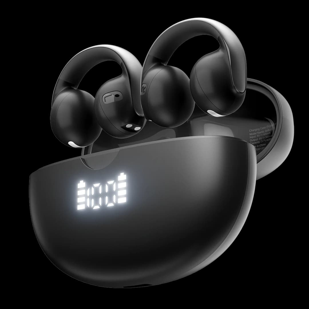 سماعات أذن Blackview AirBuds 13 OWS مع مشبك أذن وشاشة LED مقاومة للماء IPX7 بطارية 400mAh بلوتوث 5.4 سماعات رياضية مع ميكروفون