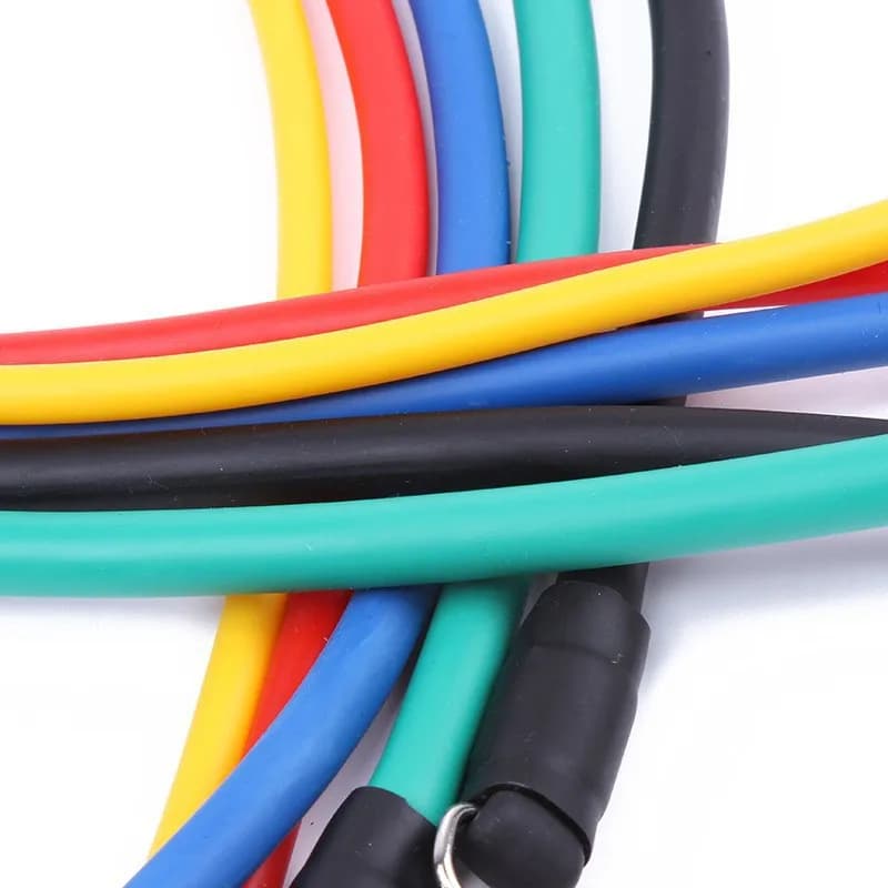 مجموعة أشرطة مقاومة TPE 11 قطعة، أشرطة لياقة، حبل سحب، أشرطة تدريب مرنة مع مقابض تثبيت الباب وحقيبة حمل وأشرطة الكاحل - 4