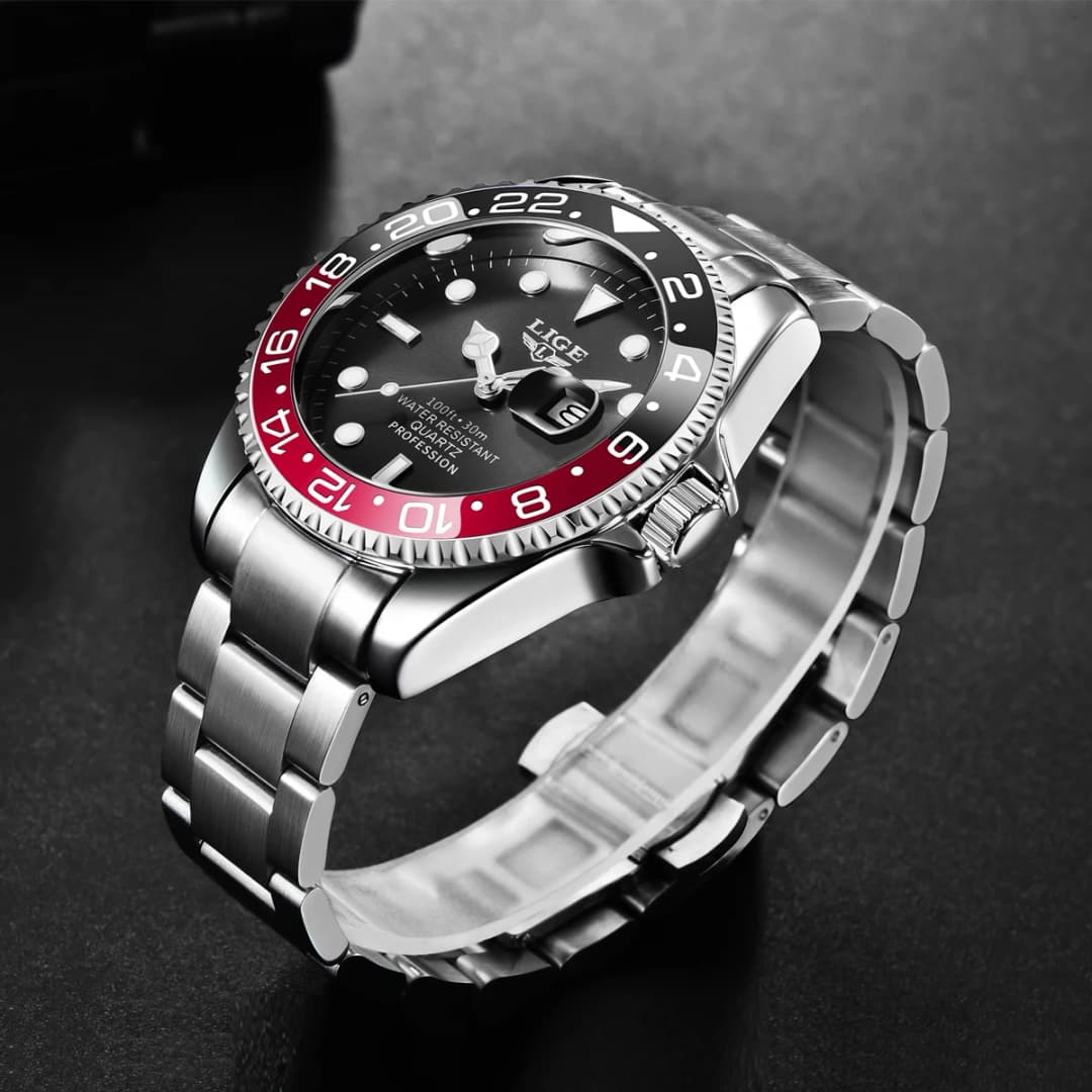 LIGE New Luxury Couple Watches Quartz Watches 30M Waterproof Fashion Stainless Steel Watch Valentine Gift Love Watch +Box - 2