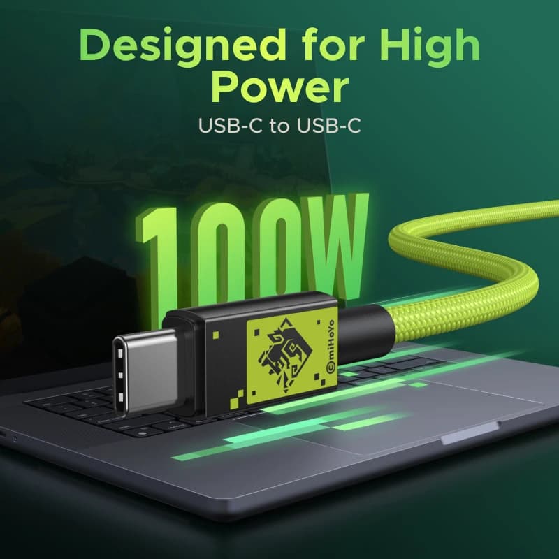 كابل USB-C إلى USB-C من UGREEN إصدار Genshin Impact بقوة 100 واط للشحن السريع لهواتف سامسونج وآيفون 16 و15 - 4