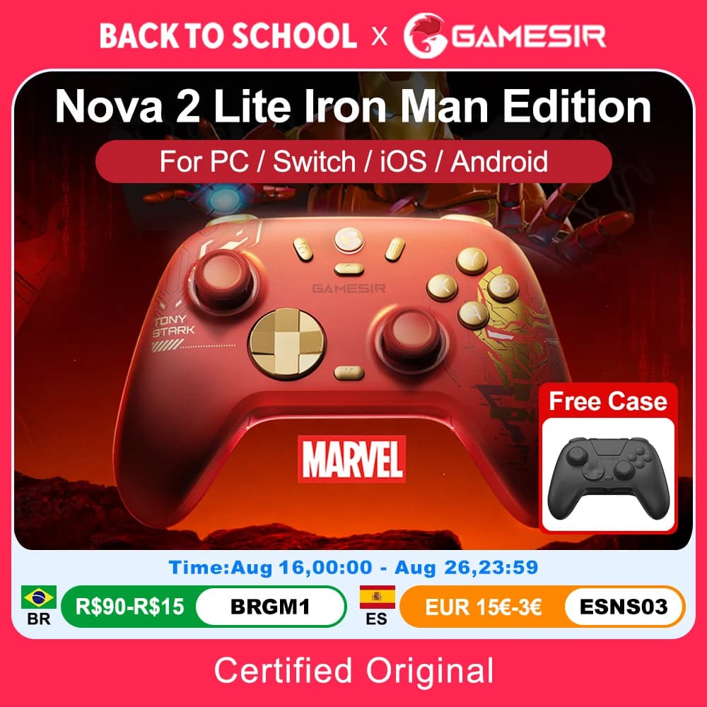 GameSir Nova 2 Lite Iron Man Edition PC Gamepad Wireless Controller for Windows iOS Android Mobile Steam Switch 2&1 Controle